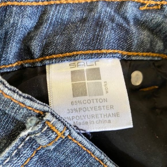 Salt Works NYC *Midrise Bermuda Shorts* Stretch DENIM Jeans *CRYSTAL Pockets * 2 - Picture 6 of 6